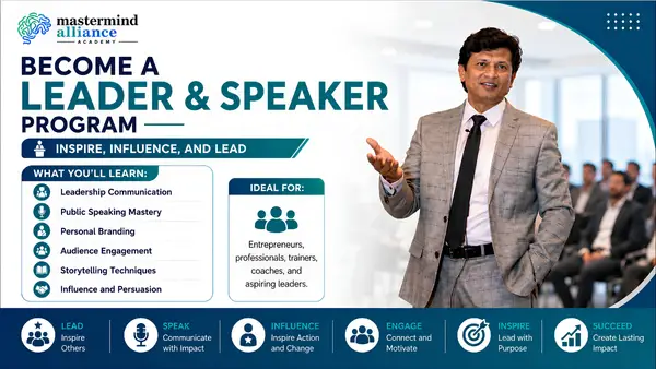 Become a Leader and Speaker Program for stage confidence and motivational speaking